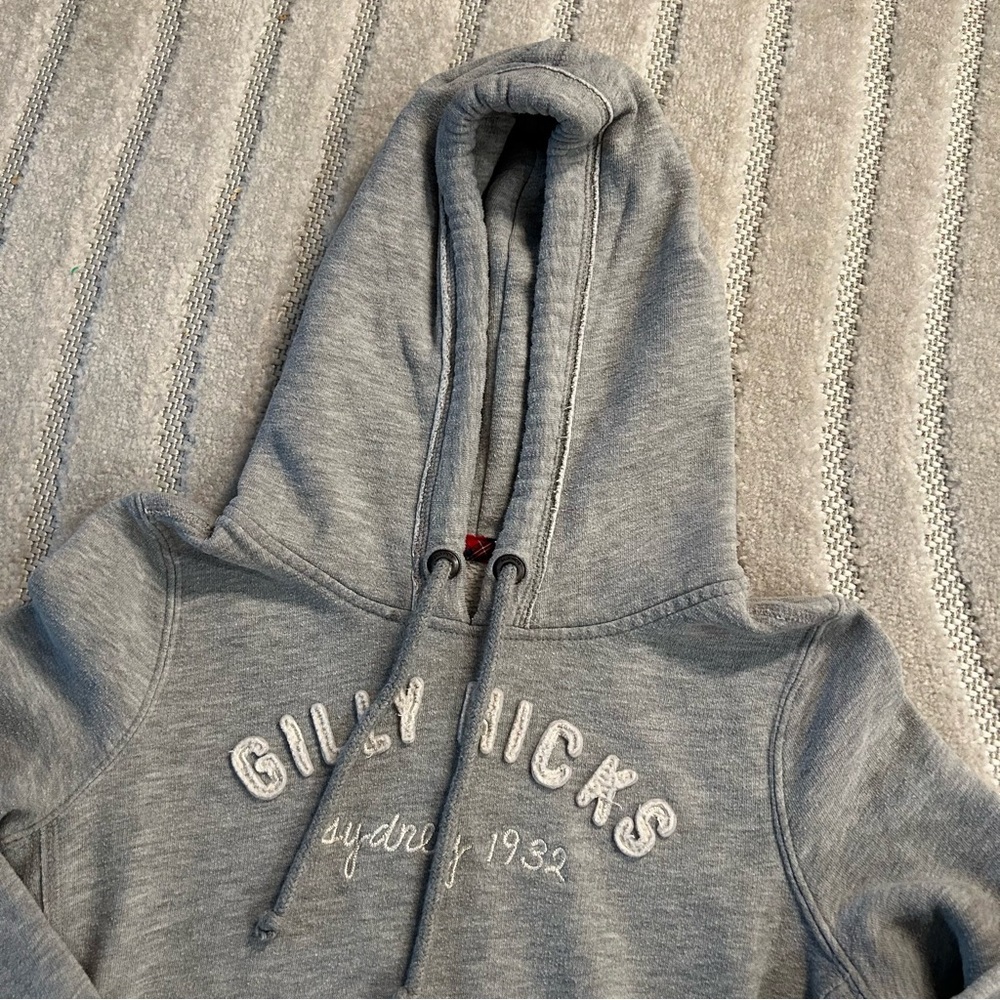 Gilly Hicks Y2K Sydney 1932 Grey Drawstring Pullover Hoodie Sweatshirt - S